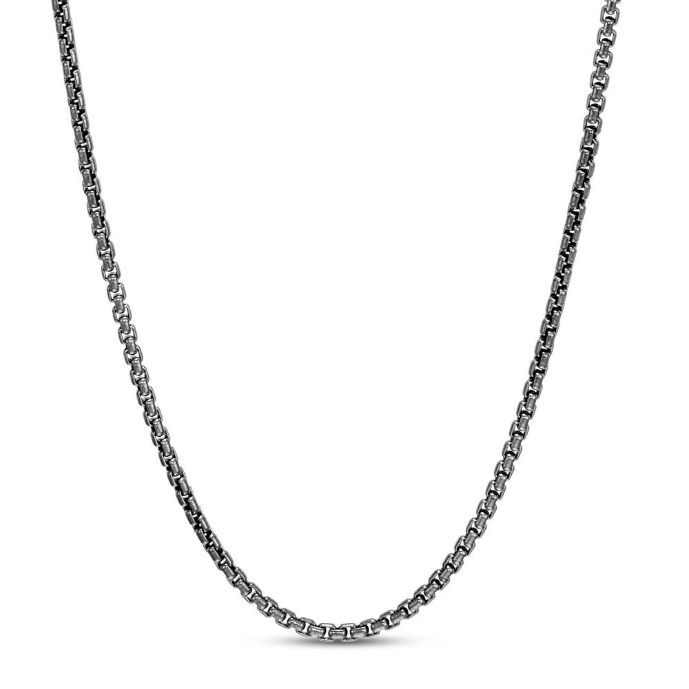 John Hardy Wheat Chain Necklace Black Rhodium/Sterling Silver 24" tZNAGAZM