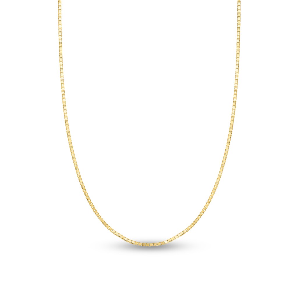 Box Chain Necklace 14K Yellow Gold 20" Adjustable talXYQiq