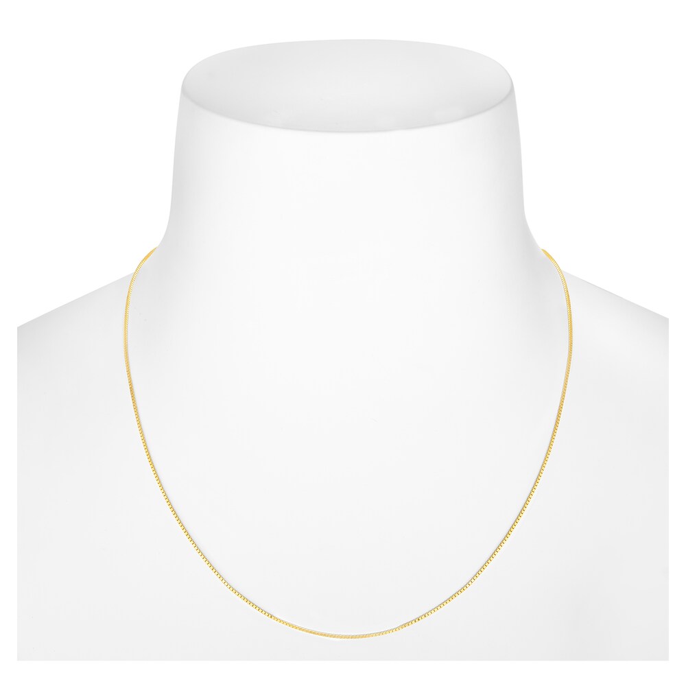 Box Chain Necklace 14K Yellow Gold 20\" Adjustable talXYQiq