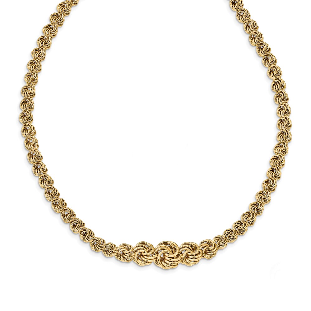 Fancy Link Chain Necklace 14K Yellow Gold 17.5" tb2iB5nf