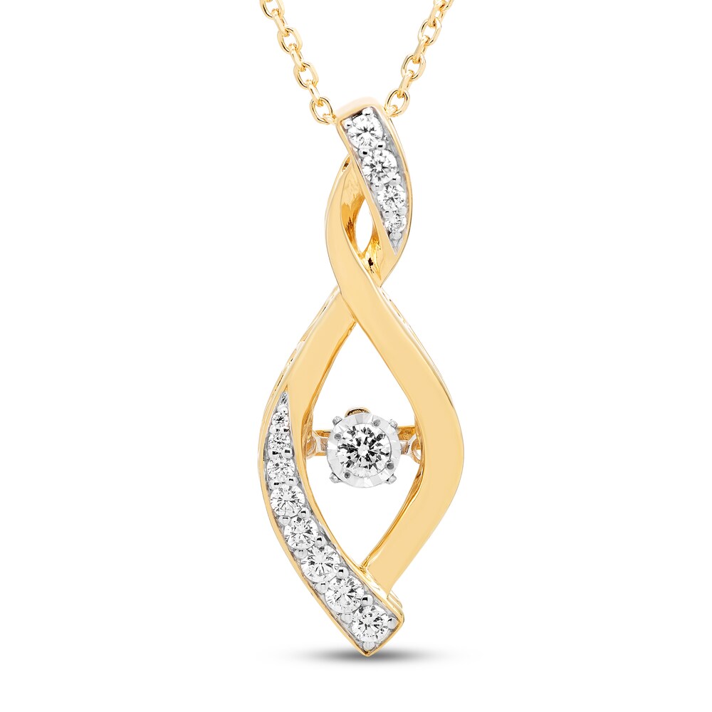 Diamond Necklace 1/4 ct tw Round 10K Yellow Gold tkDTu70I