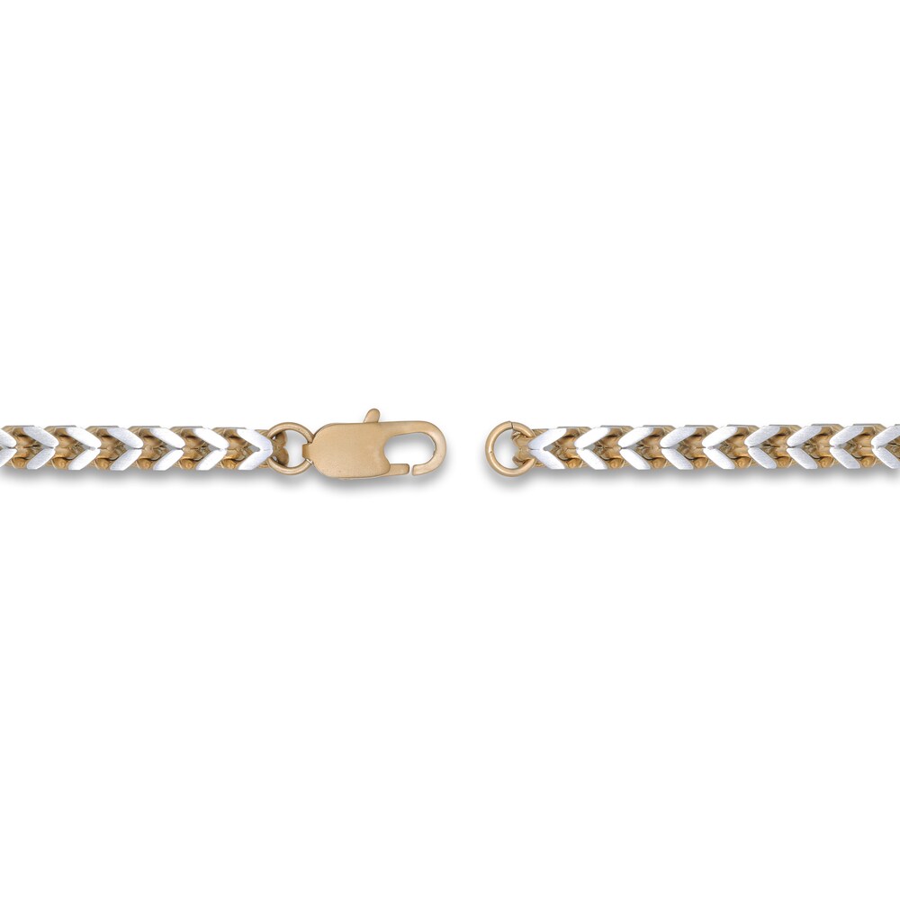Men\'s Foxtail Chain Necklace Yellow Ion-Plated Stainless Steel 5mm 22\" trF6SVea