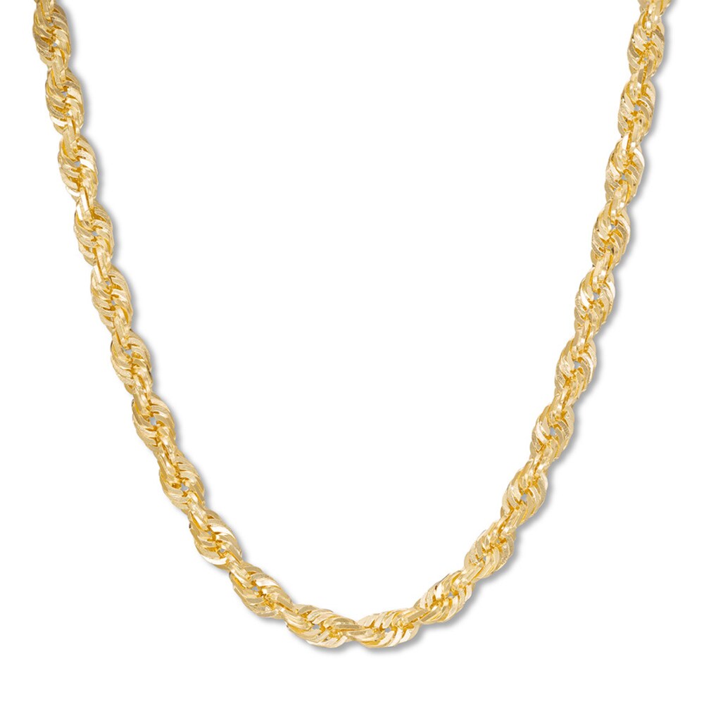Rope Chain Necklace 10K Yellow Gold 20\" Length tsYrI5yv