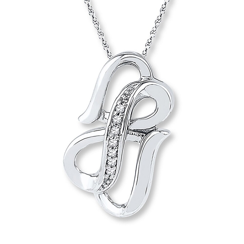 Heart/Infinity Necklace Diamond Accents 10K White Gold twSFf0NN