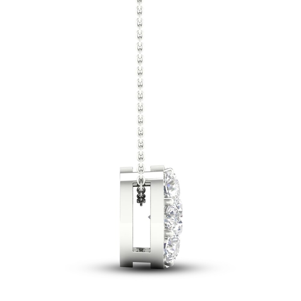 Lab-Created Diamond Necklace 7/8 ct tw Round 14K White Gold txD5VLBH