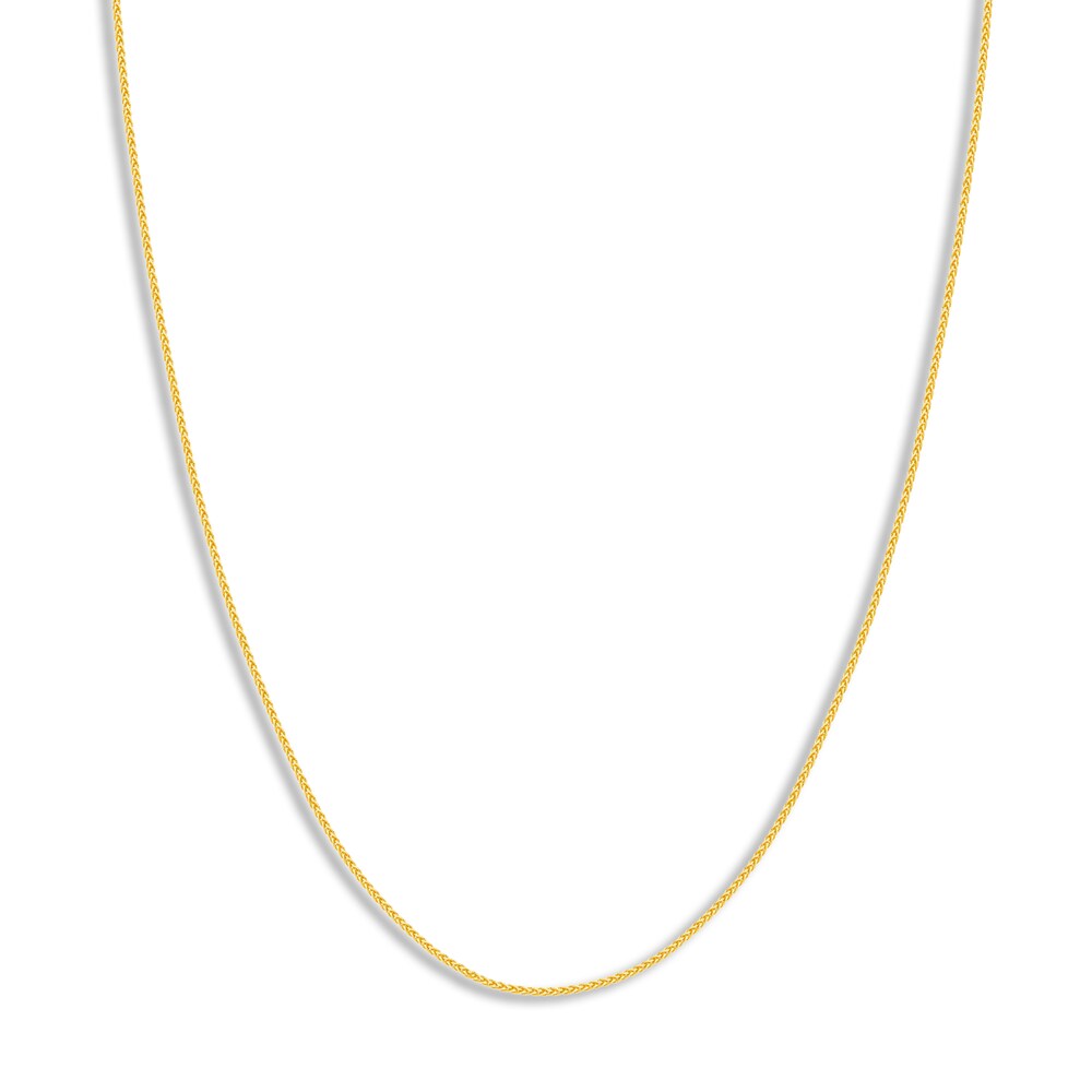 Round Wheat Chain Necklace 18K Yellow Gold 18" u1rRxpx2