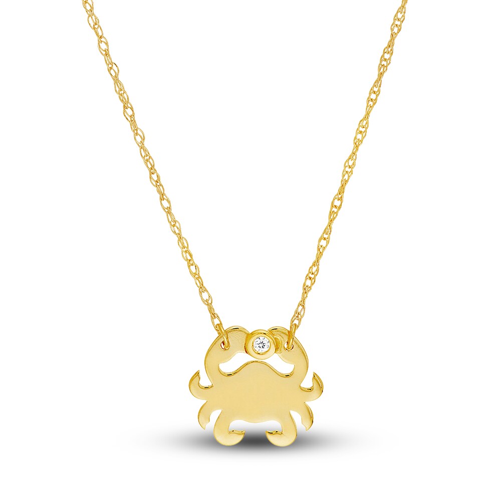 Crab Necklace Diamond Accent 14K Yellow Gold u3J7c0nb