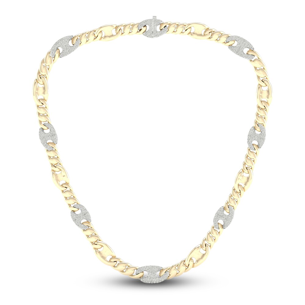 Men\'s Lab-Created Diamond Chain Necklace 8 ct tw Round 14K Yellow Gold uFSUevuX