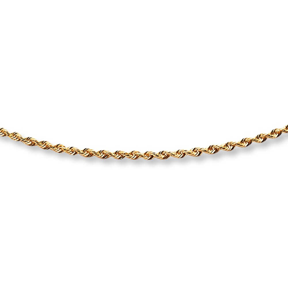 Glitter Rope Chain Necklace 14K Yellow Gold 20" Length uFXX0jpV