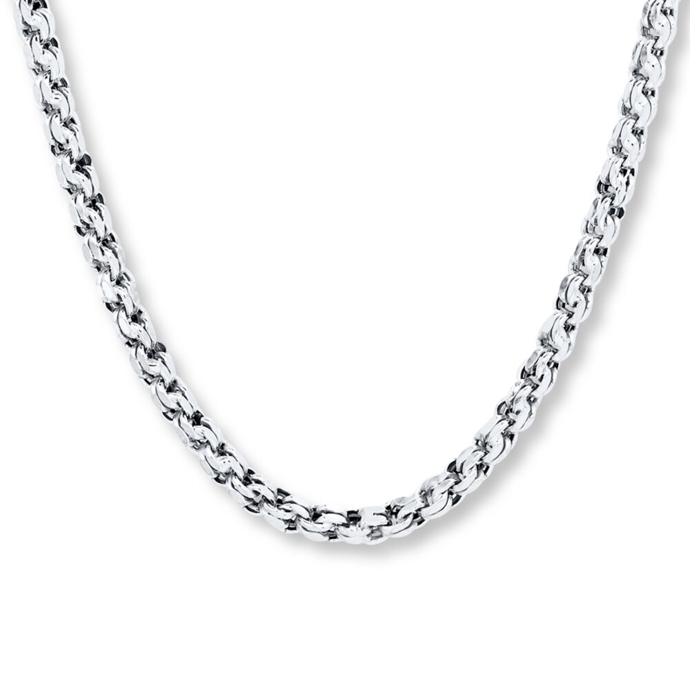 Chain Link Necklace 10K White Gold 22" Length uGCd4qw0