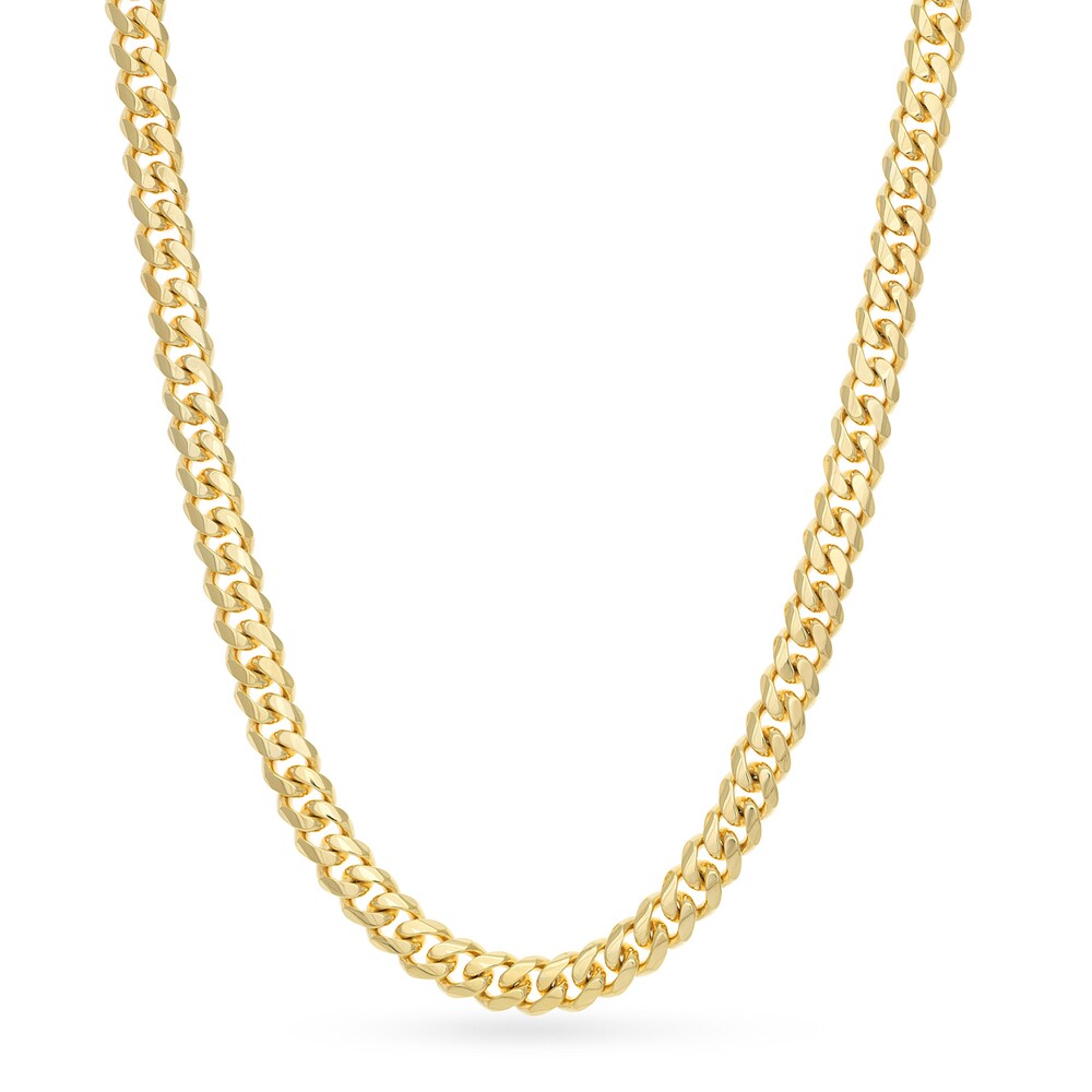 Miami Cuban Link Necklace 14K Yellow Gold 26\" uNm8Cqvg