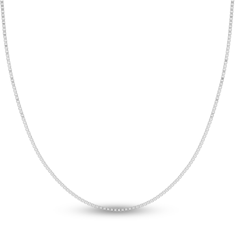 Box Chain Necklace 14K White Gold 16" uWfLZxG2