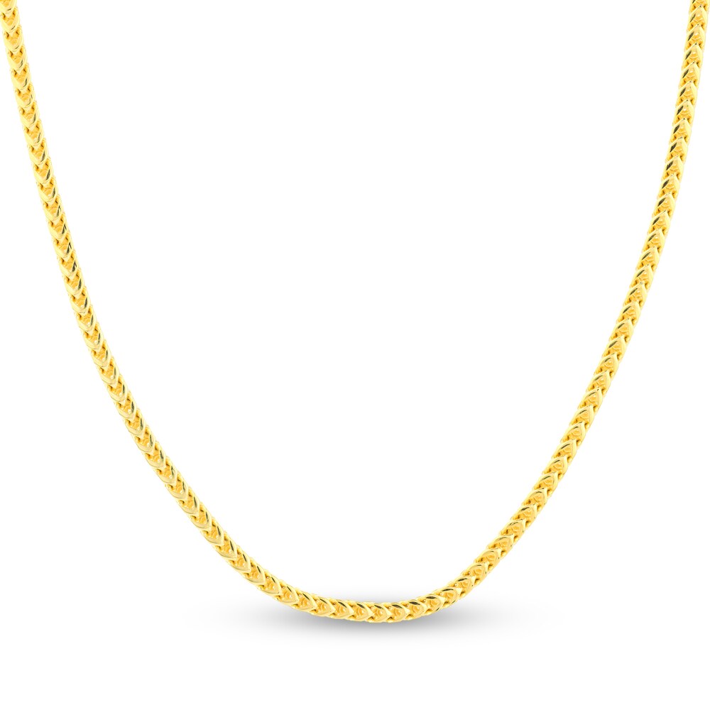 Round Franco Chain Necklace 14K Yellow Gold 24" uY0TYGX1