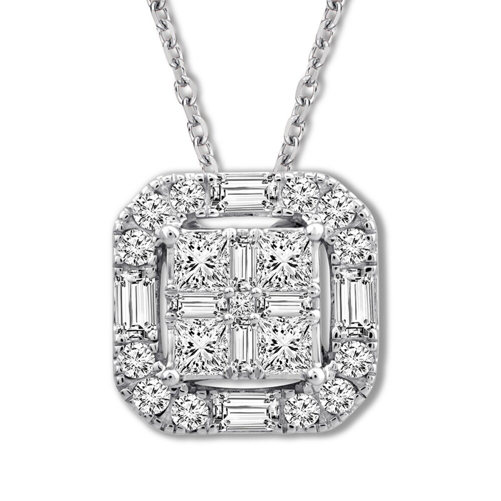 Diamond Necklace 1 carat tw 14K White Gold ud6rB4VP