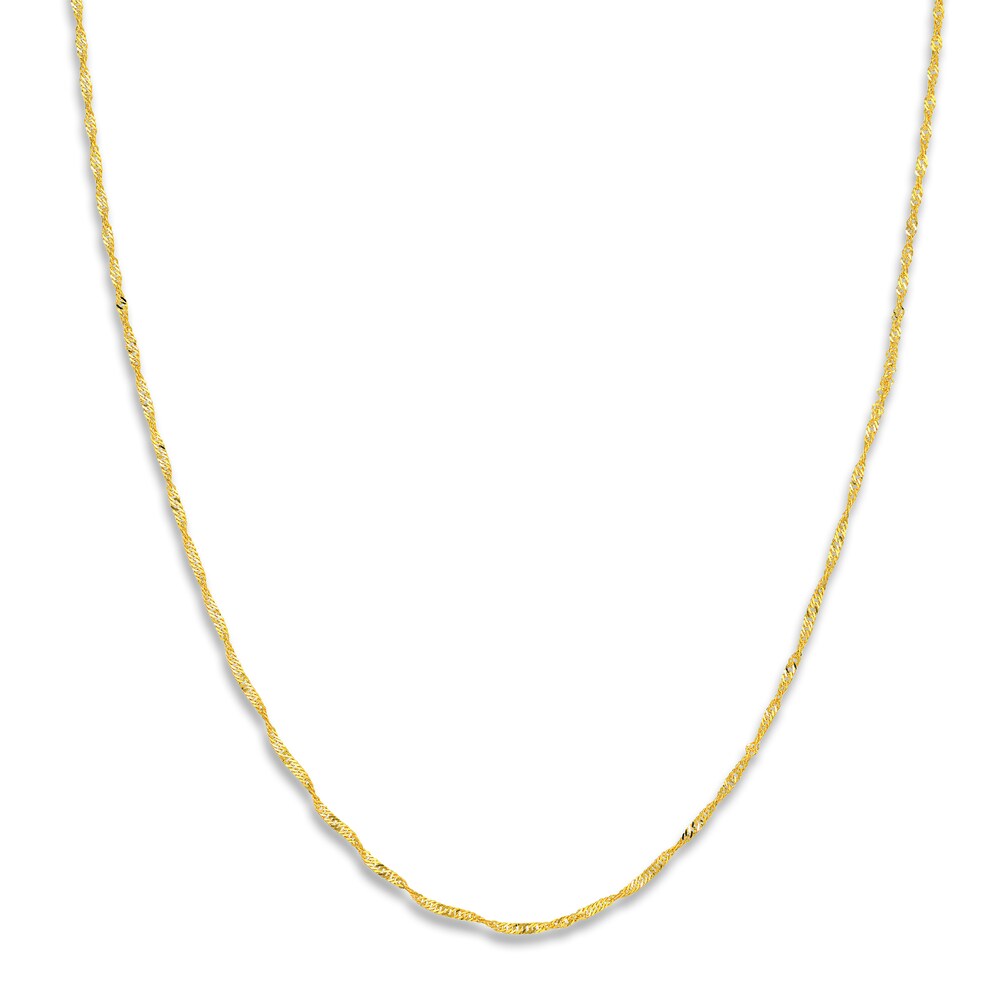 Singapore Chain Necklace 14K Yellow Gold 20" ude1eZ5H