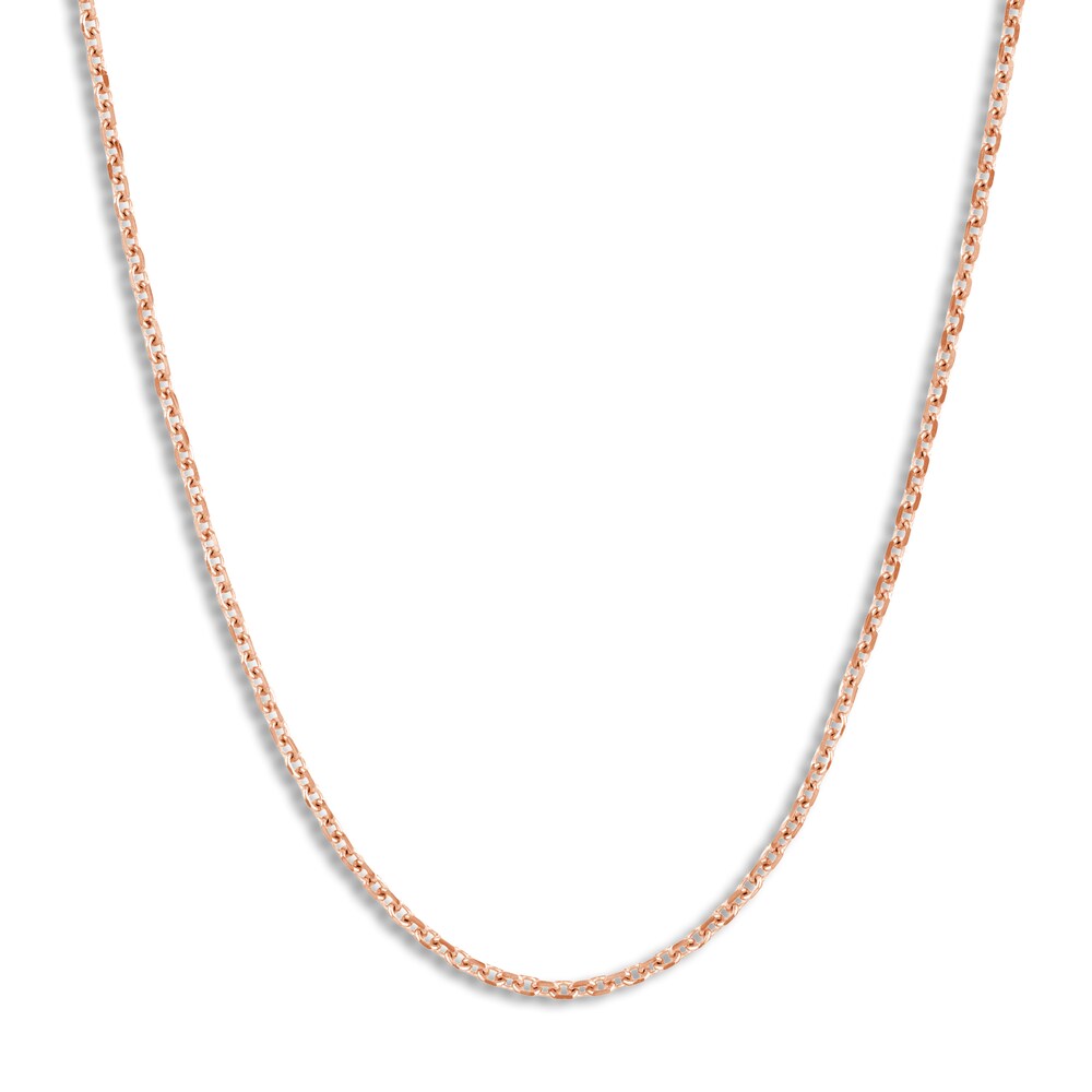 Diamond-Cut Cable Chain Necklace 14K Rose Gold 18" uiRFLC9J