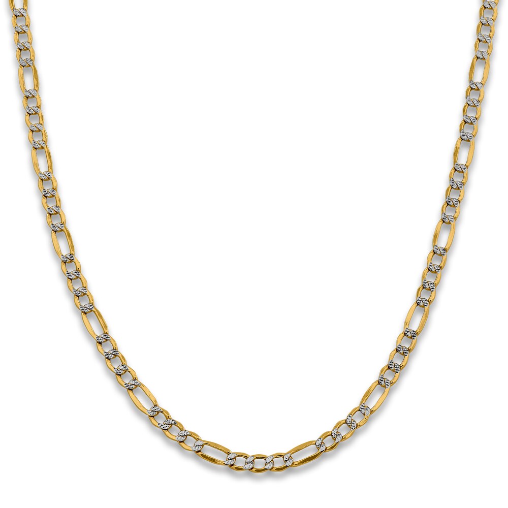 Figaro Chain Necklace 14K Yellow Gold 24\" 5.25mm uom6xR82