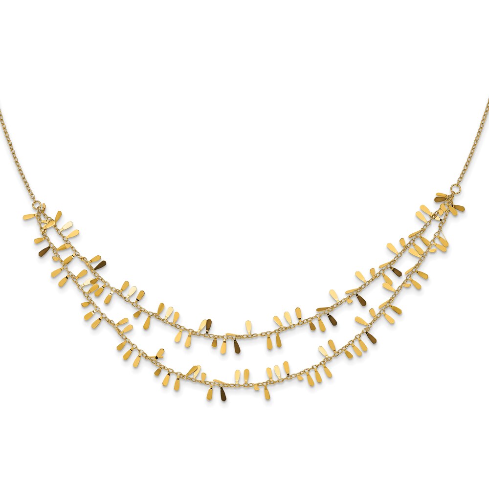 Double-Strand Link Necklace 14K Yellow Gold 17.75" uvyl2pPv