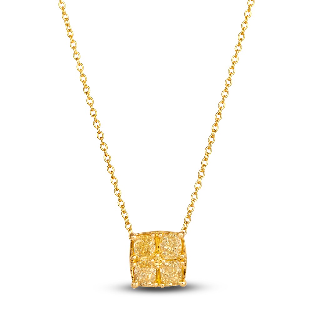 Le Vian Sunny Yellow Diamond Pendant Necklace 7/8 ct tw Diamonds Round 14K Honey Gold 19" uxon8xTW