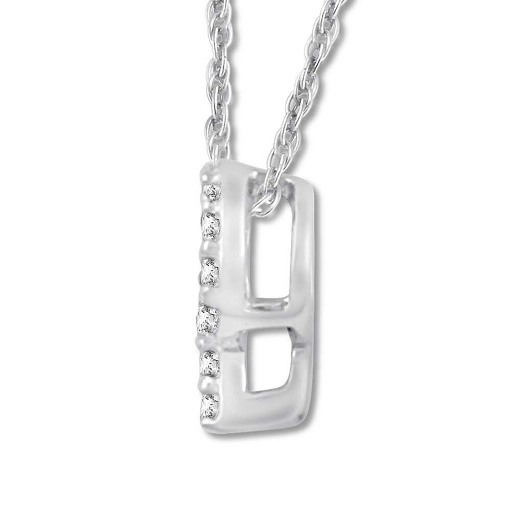 Diamond Initial P Necklace 1/20 ct tw Round-cut 10K White Gold uy3drTCo