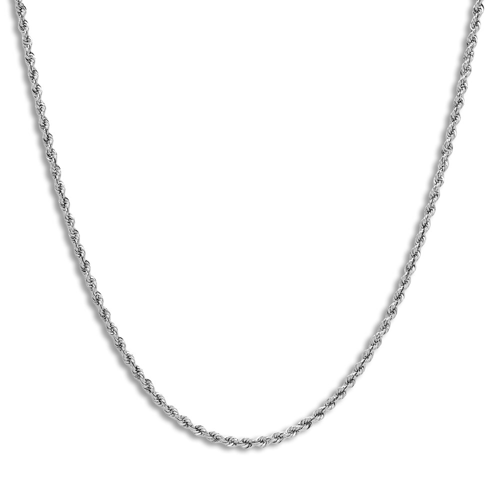 Rope Necklace 14K White Gold 22 Length vBWSrL9z