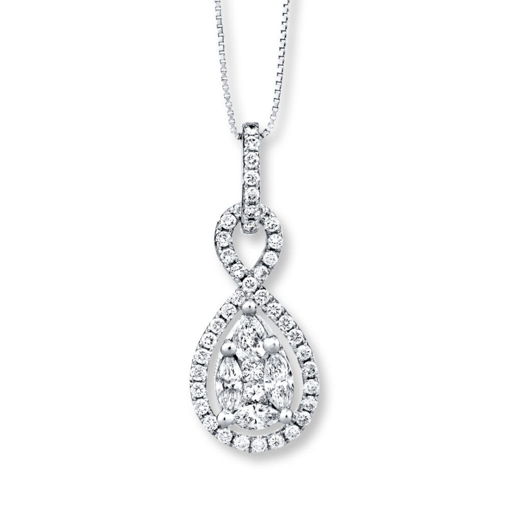 Infinity Necklace 3/4 ct tw Diamonds 14K White Gold vCdXSi0e [vCdXSi0e]