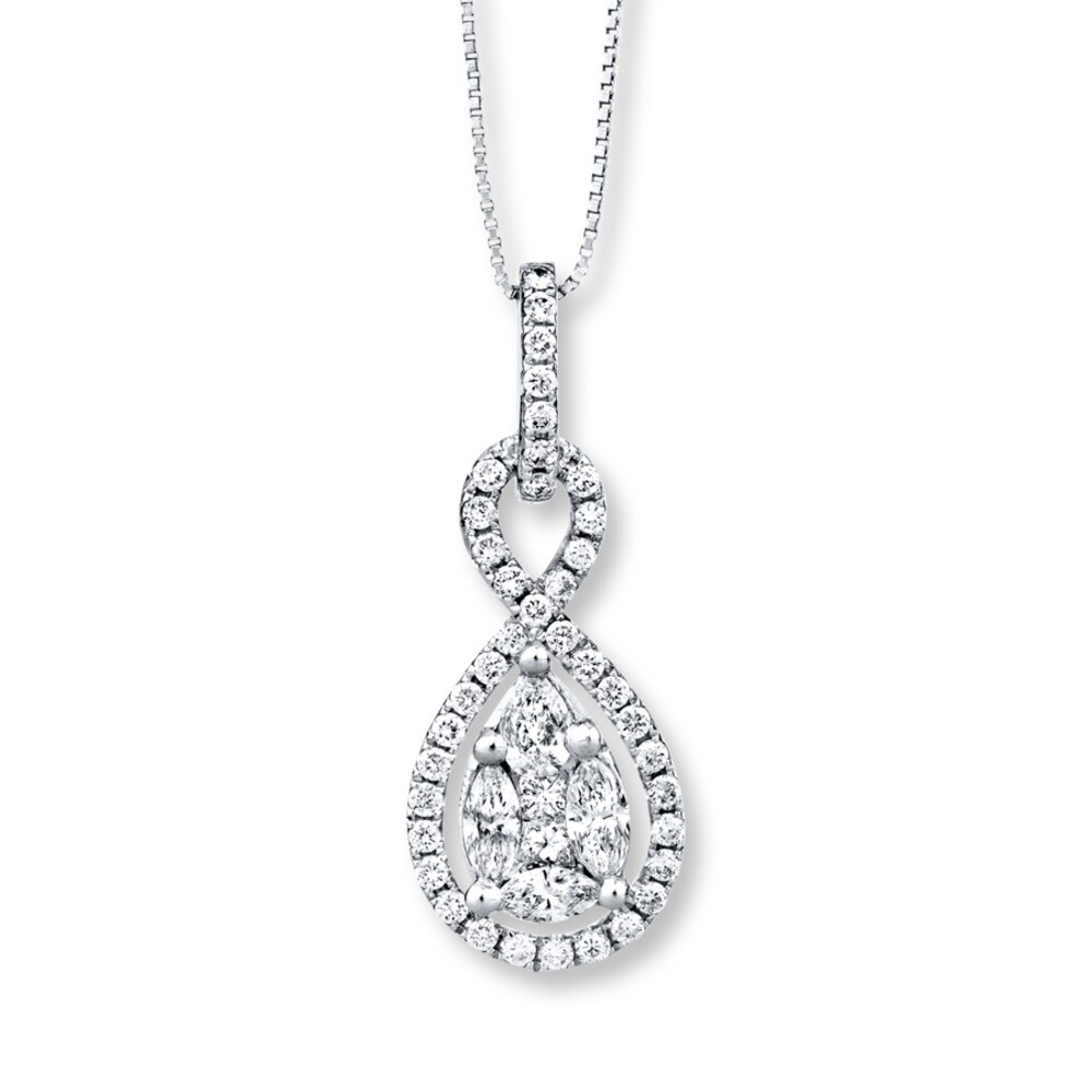 Infinity Necklace 3/4 ct tw Diamonds 14K White Gold vCdXSi0e