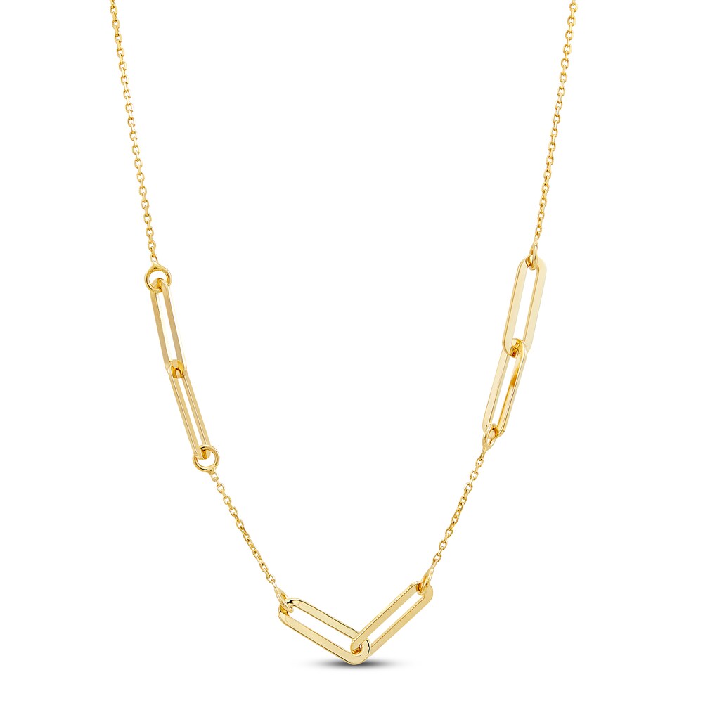 Italia D'Oro Oval Link Necklace 14K Yellow Gold 24" vHT9mIcO