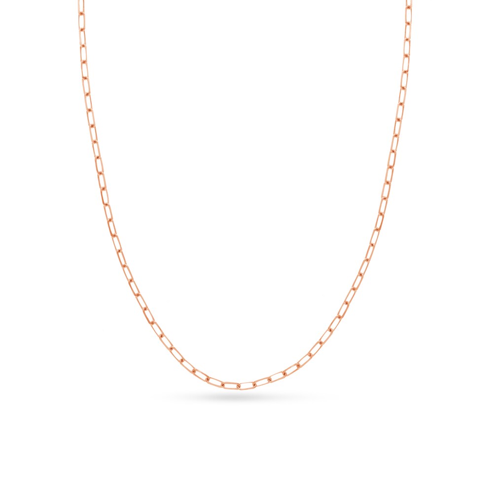 Paper Clip Chain Necklace 14K Rose Gold 24" vP0MLQwb