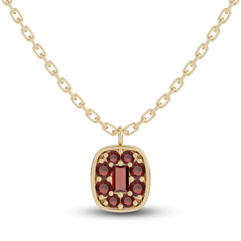 Juliette Maison Natural Garnet Pendant Necklace 10K Yellow Gold vPJayLk3