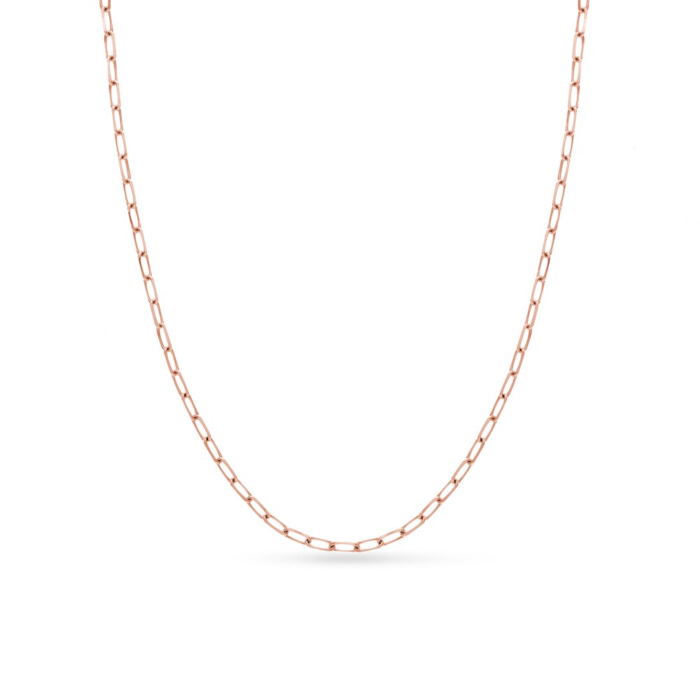 Paper Clip Chain Necklace 14K Rose Gold 18" vSCKSMqj