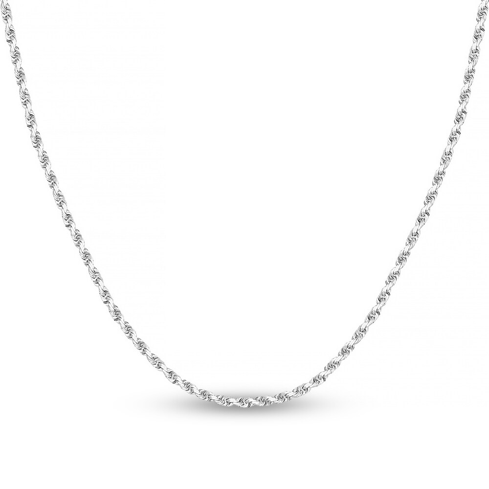 Diamond-Cut Rope Chain Necklace 14K White Gold 22" vYjg0WlL