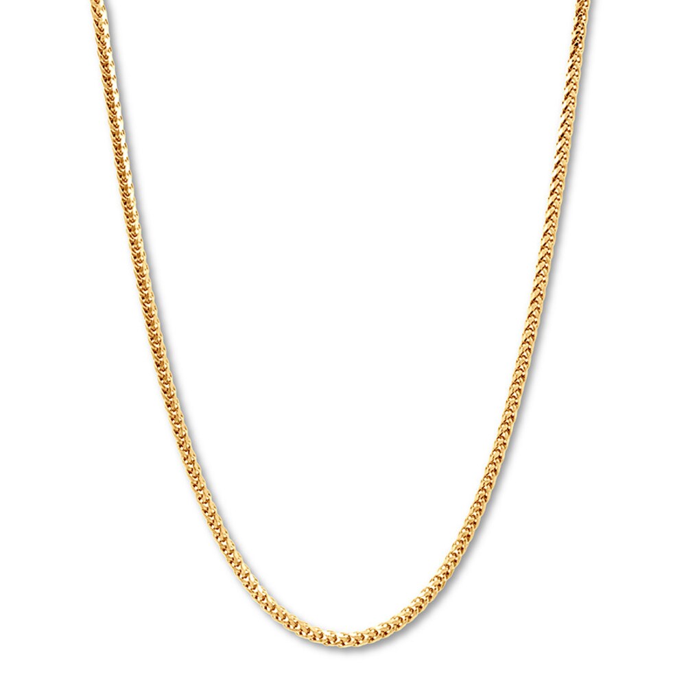 Wheat Chain Necklace 10K Yellow Gold 20" Length vc04vtJh