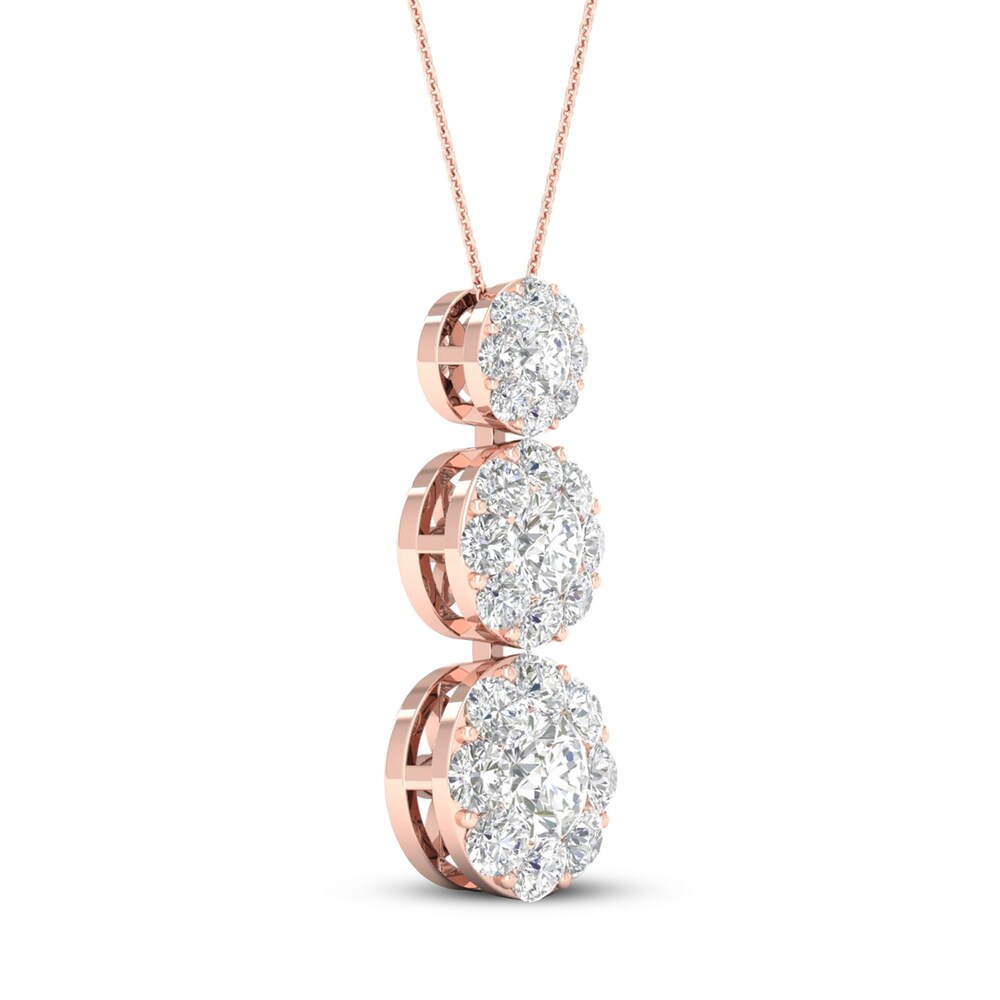 Diamond Pendant Necklace 1 ct tw Round 14K Rose Gold vfRrIwsr