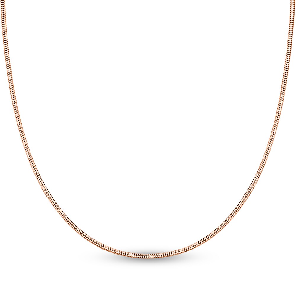 Snake Chain Necklace 14K Rose Gold 24" vhQmC2Jq