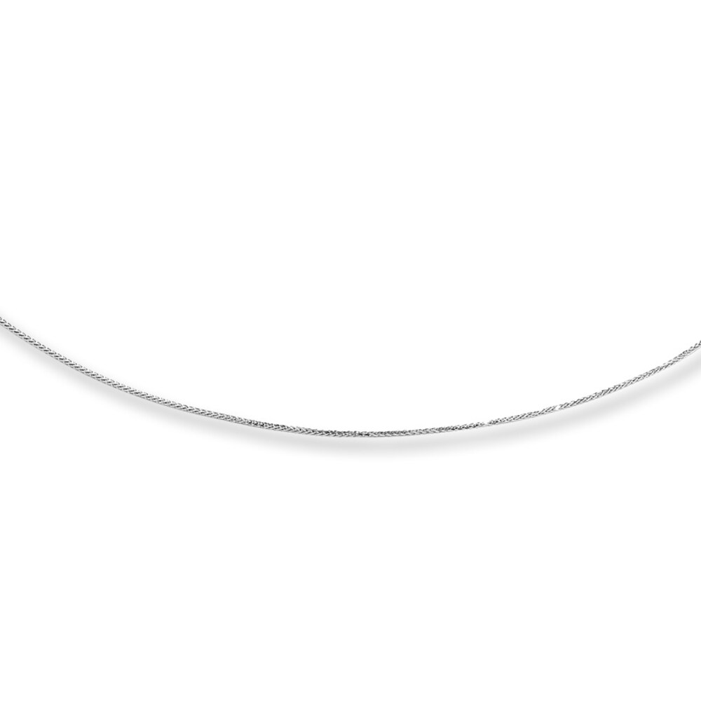 Round Wheat Chain 14K White Gold 18" Length vjfqjwkl