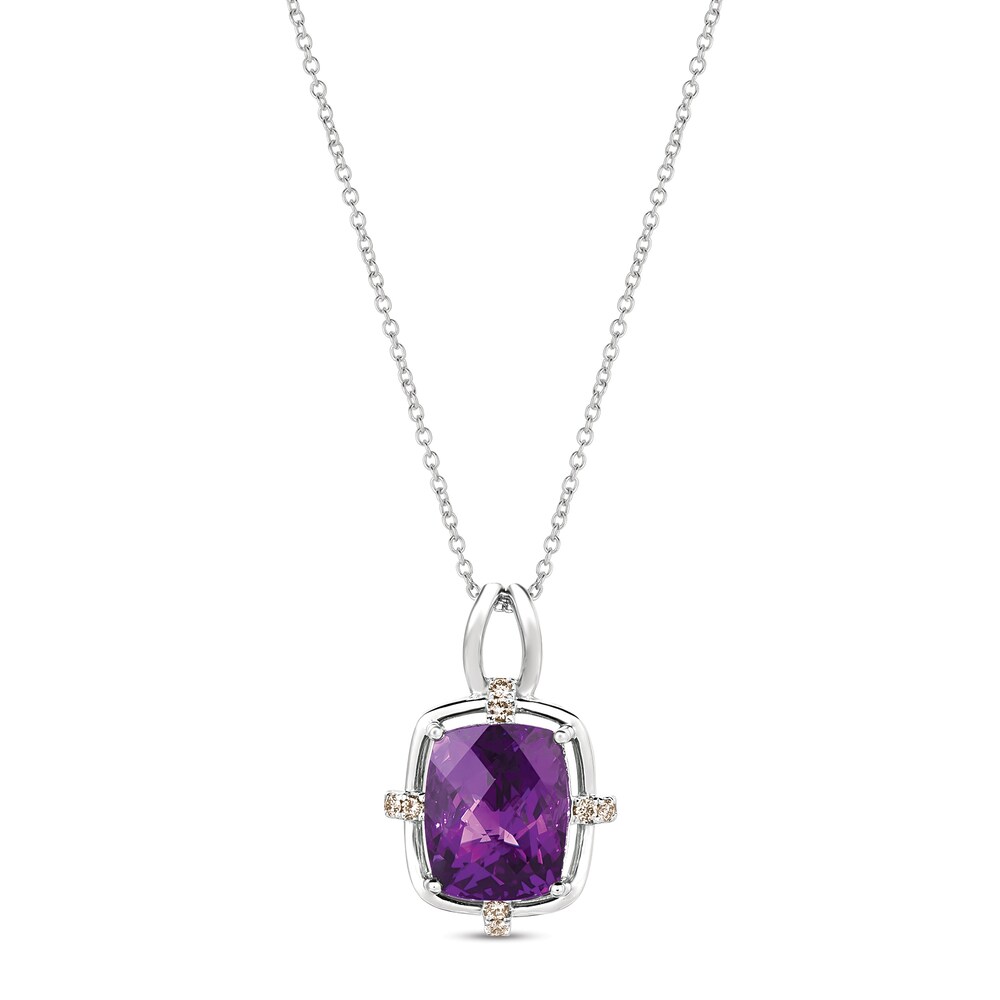 Le Vian Amethyst Necklace 1/6 ct tw Diamonds 14K Vanilla Gold vmutNjee