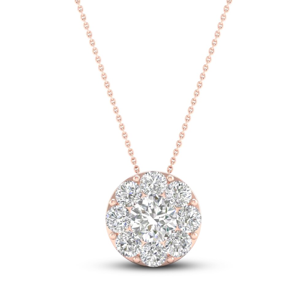 Diamond Pendant Necklace 1/4 ct tw Round 10K Rose Gold vqlNGvBb