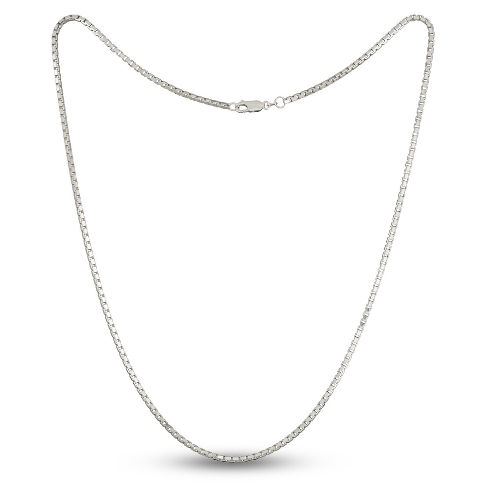 Solid Box Chain Necklace 14K White Gold 22" 2.35mm vtJtUGEJ