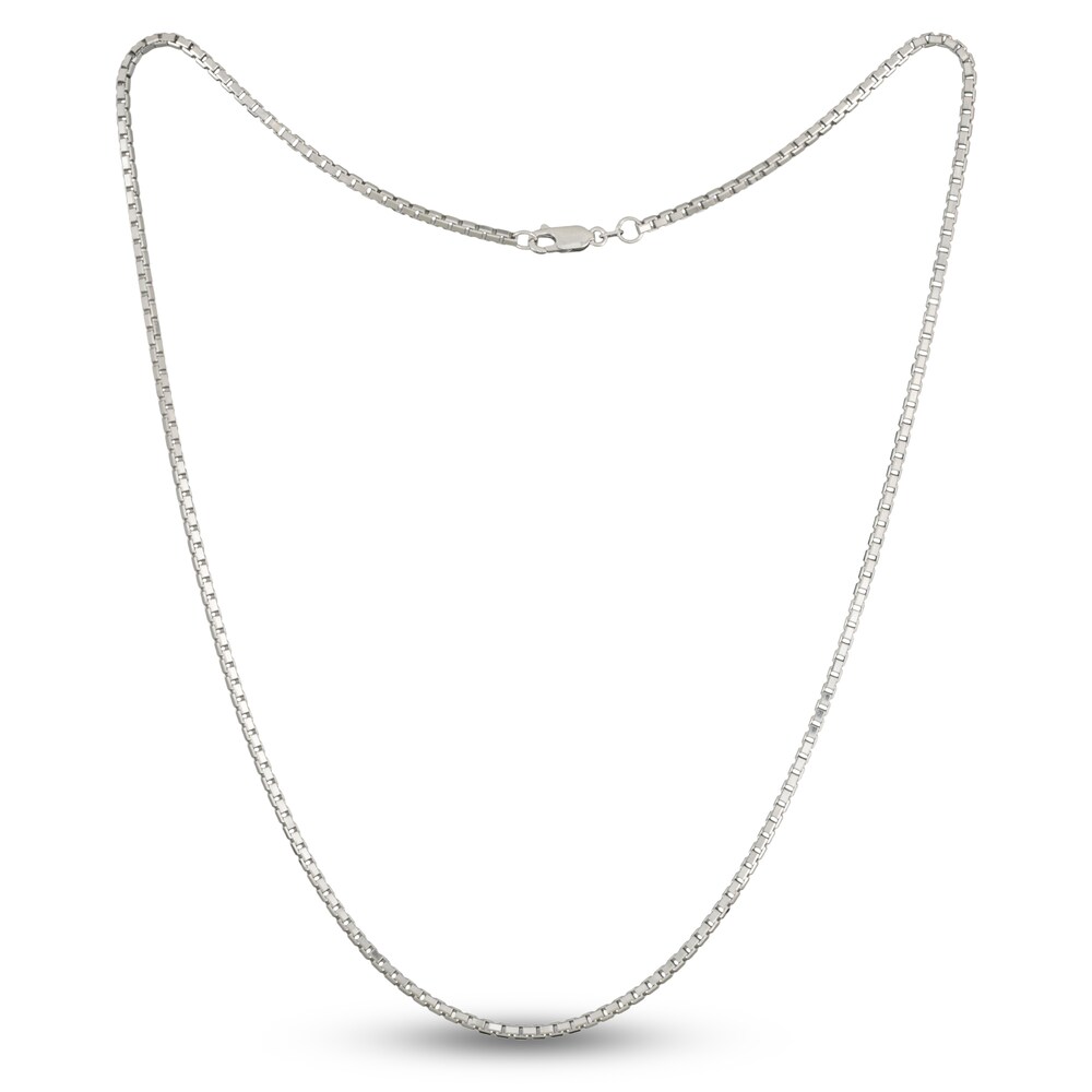 Solid Box Chain Necklace 14K White Gold 22\" 2.35mm vtJtUGEJ