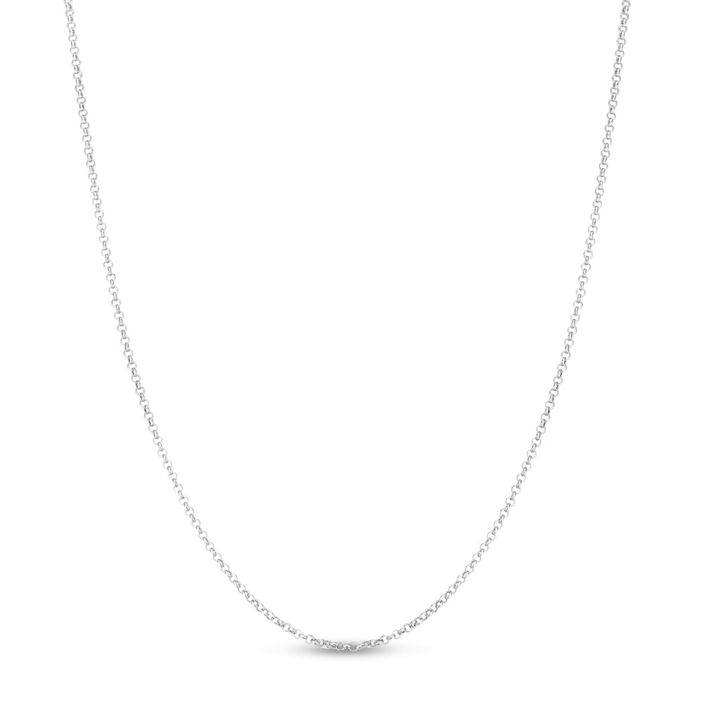 Rolo Chain Necklace 14K White Gold 16" vwYia8zl