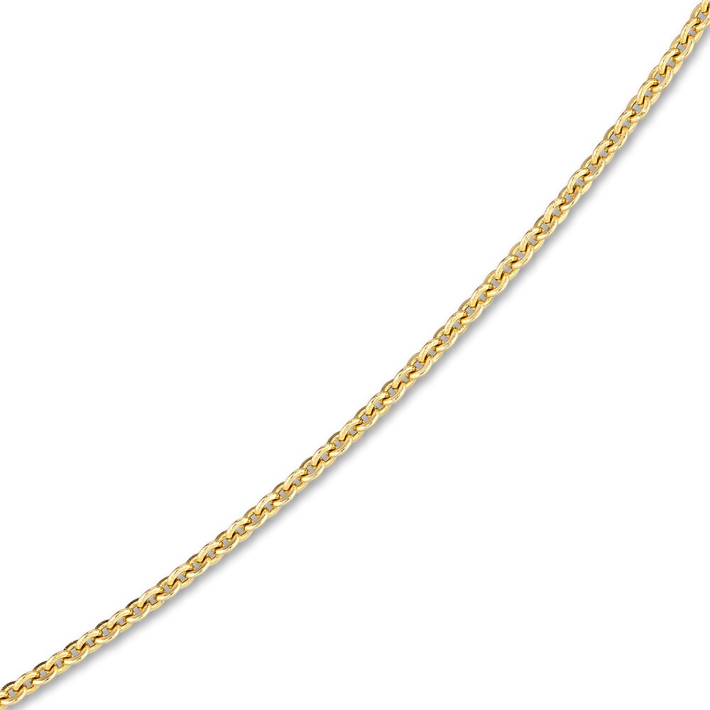 Hollow Split Cable Chain Necklace 14K Yellow Gold 18\" w4zsd0EY