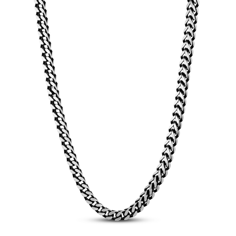 Foxtail Chain Necklace Ion-Plated Stainless Steel 24" wGXzArym