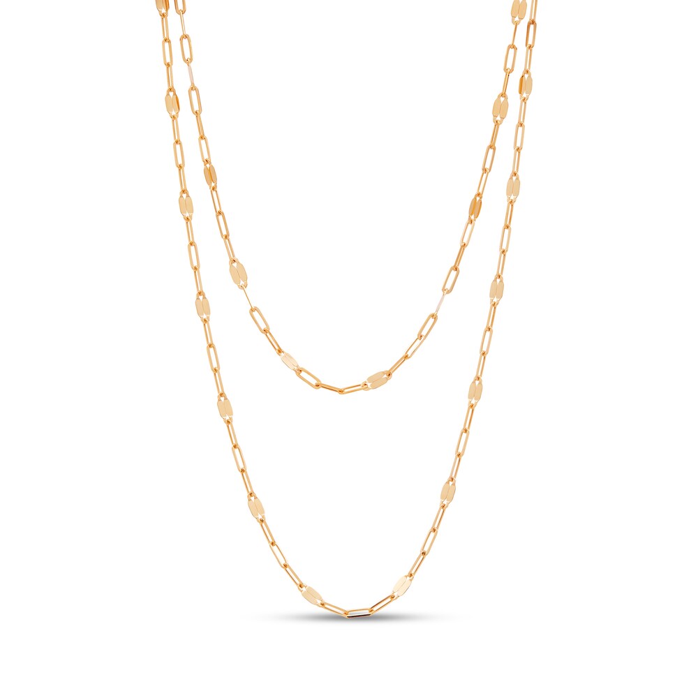 Italia D'Oro Mirror Chain Necklace 14K Yellow Gold wIJj6cqP
