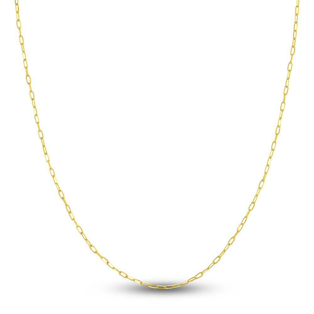 Paper Clip Chain Necklace 1488K Yellow Gold 18" 1.7mm wKbTFsDS