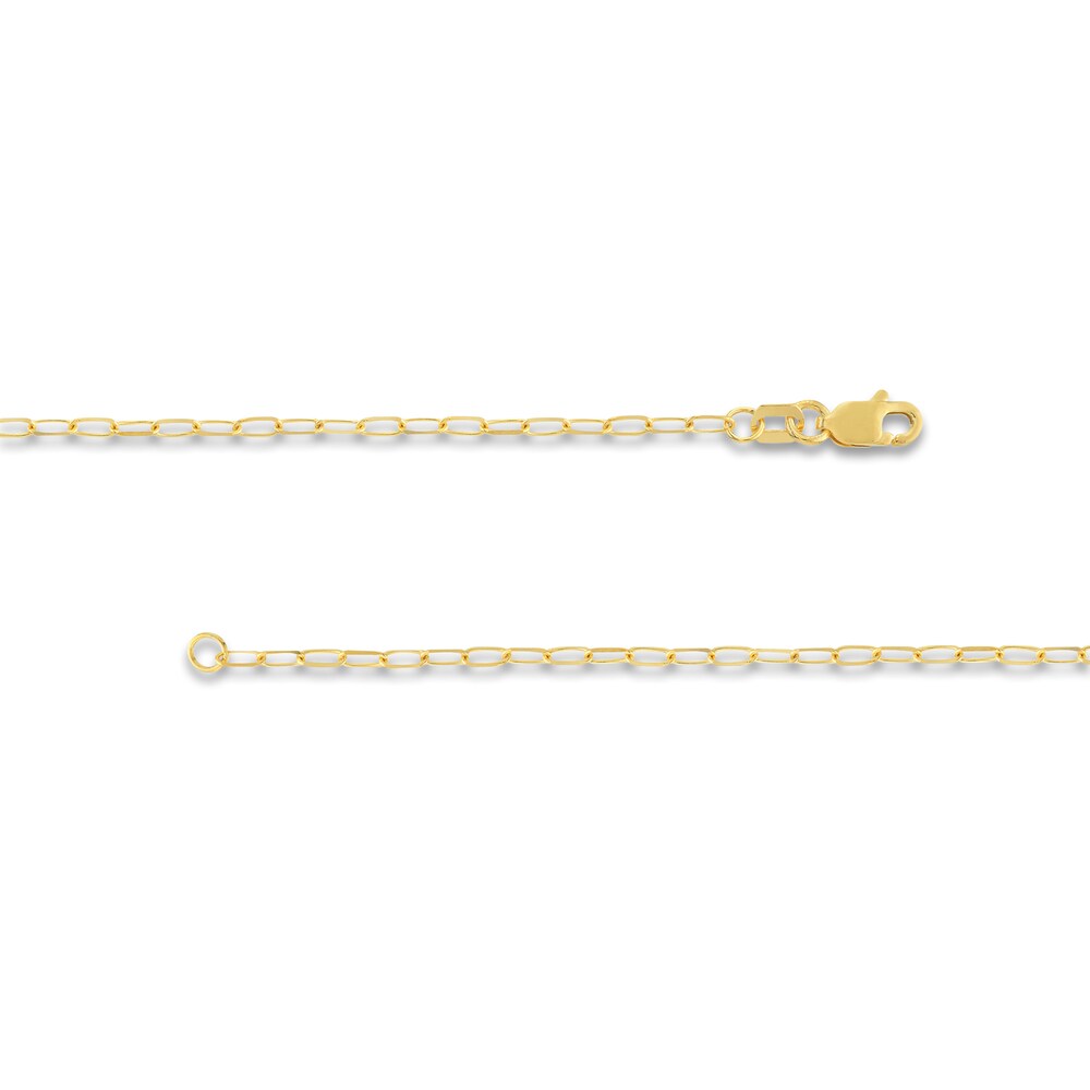 Paper Clip Chain Necklace 1488K Yellow Gold 18\" 1.7mm wKbTFsDS