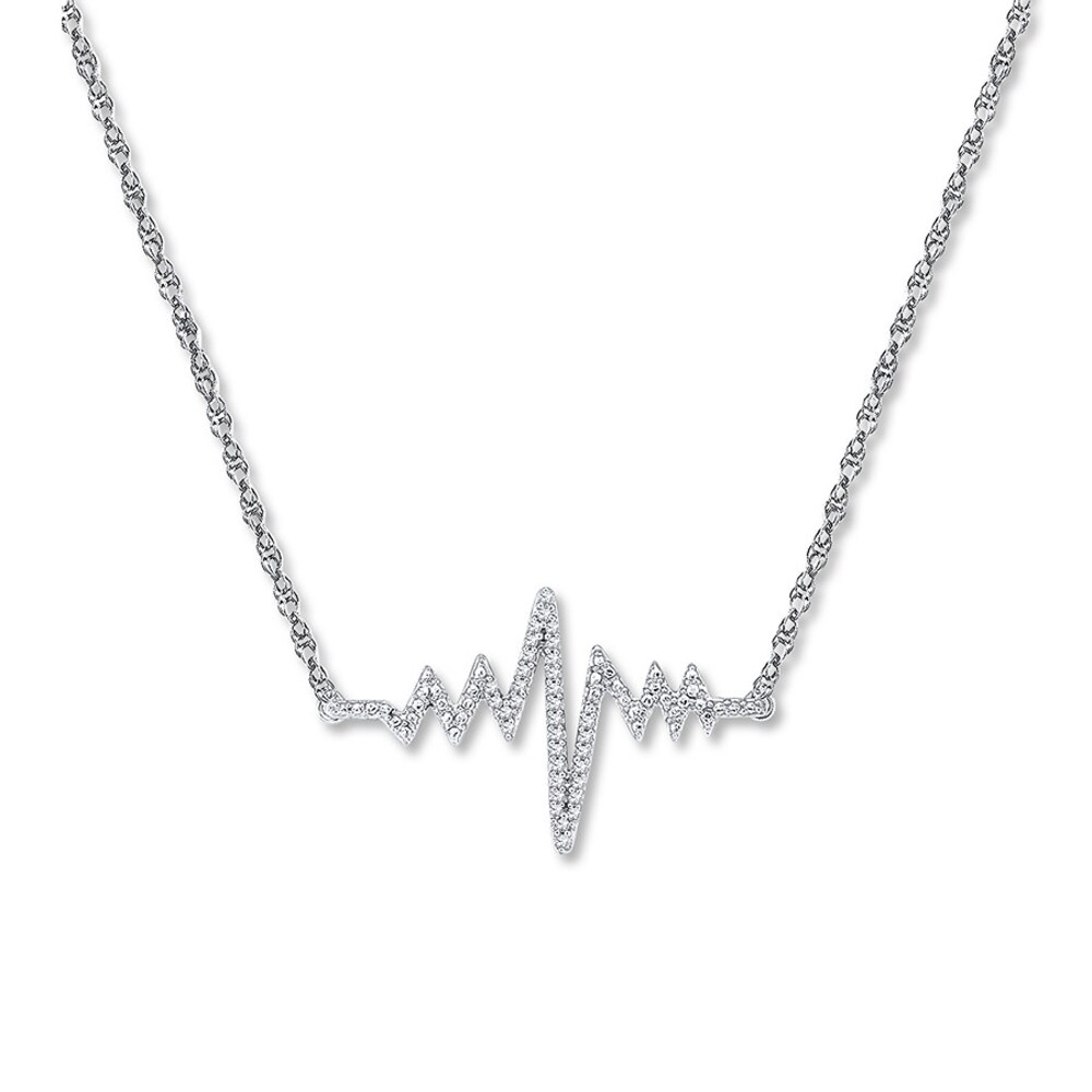 Heartbeat Necklace 1/10 ct tw Diamonds Sterling Silver wKtNNqbS