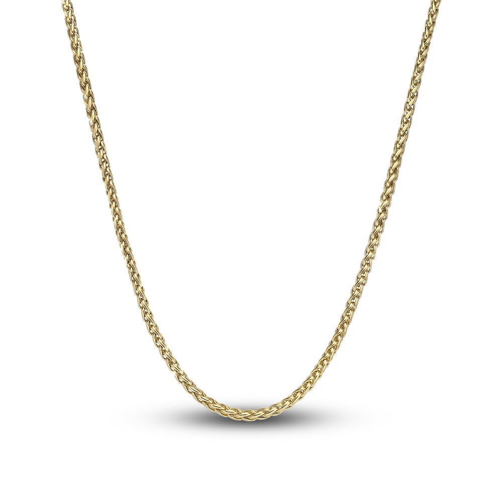 Men's Wheat Chain Necklace Gold Ion-Plated Stainless Steel 30" wa6SZjIQ