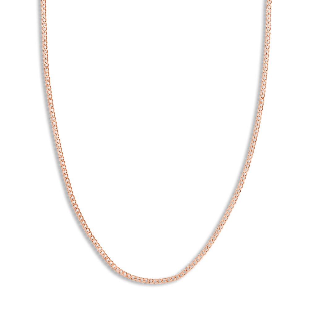 Men's Open Curb Necklace 14K Rose Gold 16" wbvtgZwK