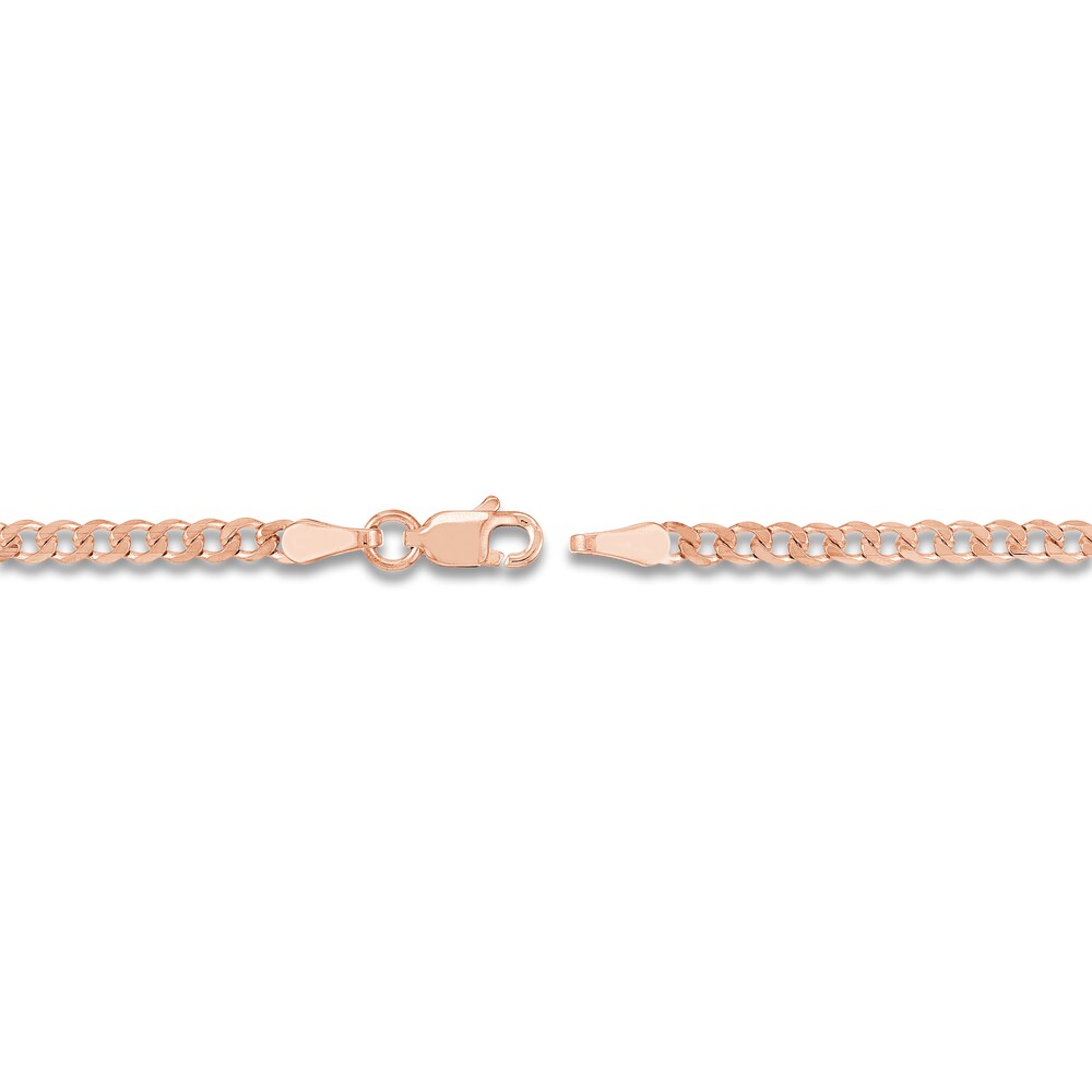 Men\'s Open Curb Necklace 14K Rose Gold 16\" wbvtgZwK